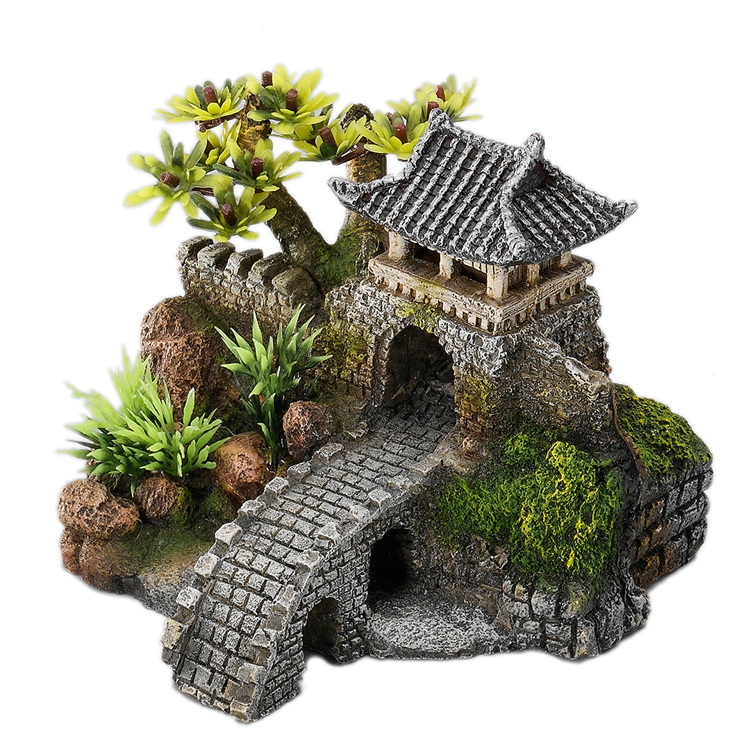 GATE BRIDGE WITH PLANTS 15,7x13,5x11,5CM