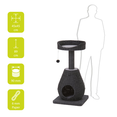 Trend Tree Elegance Sublime Scratching Tree – 89cm Modern Cat Tower (Black, 45x45cm)