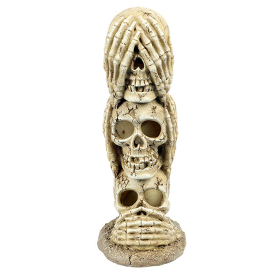HEAR, SEE AND SPEAK NO EVIL SKULLS 10x9x23CM