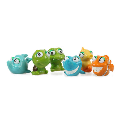 Small Animals Mix Aquarium Ornament Set – 6-Piece Cartoon Decor for Freshwater &amp; Saltwater Tanks