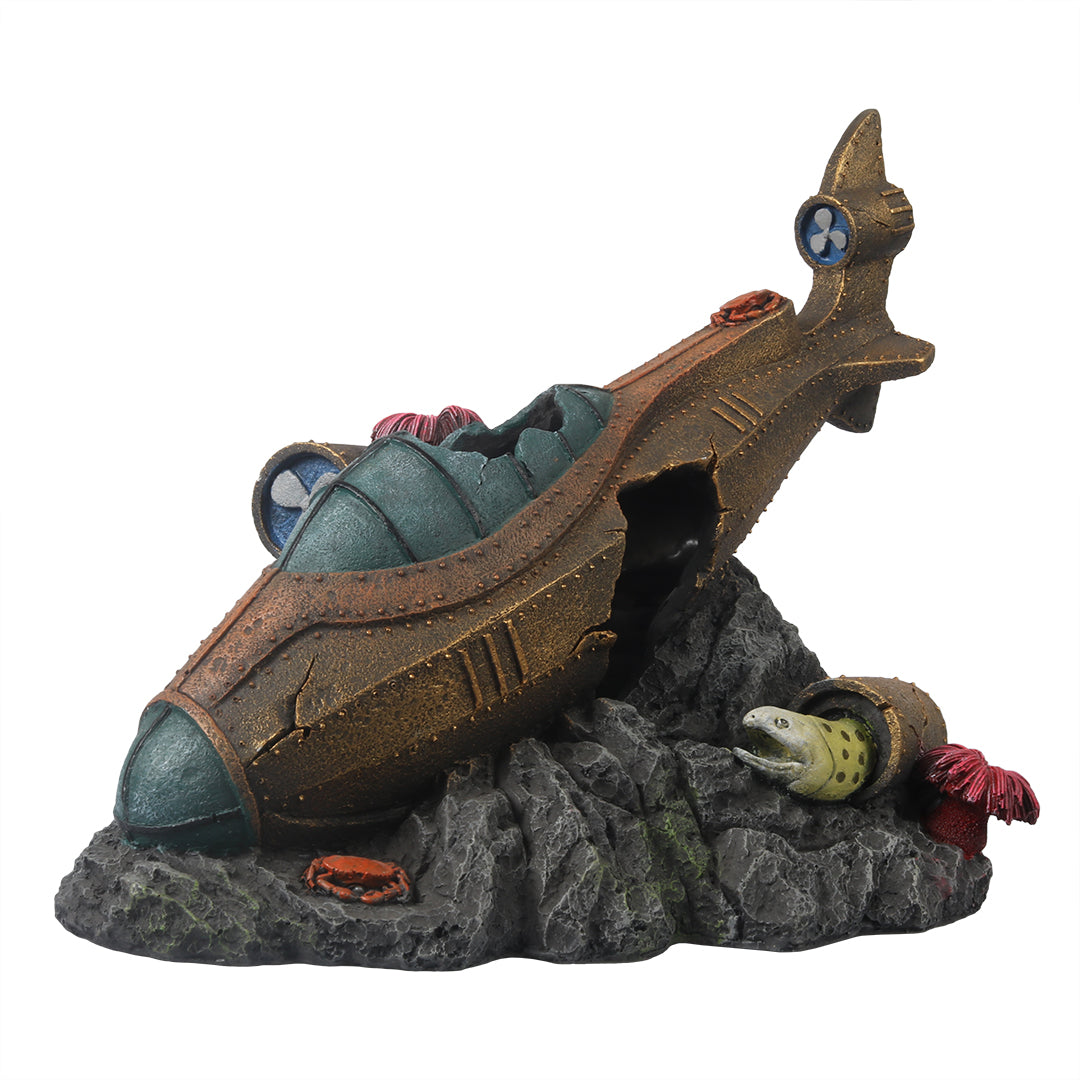 Steampunk sunken submarine S - 14,7x8,9x13,3CM multicolour