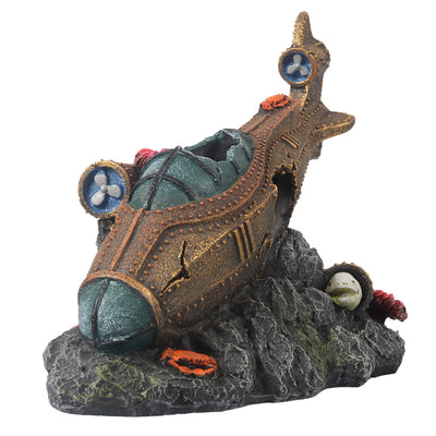Steampunk sunken submarine S - 14,7x8,9x13,3CM multicolour