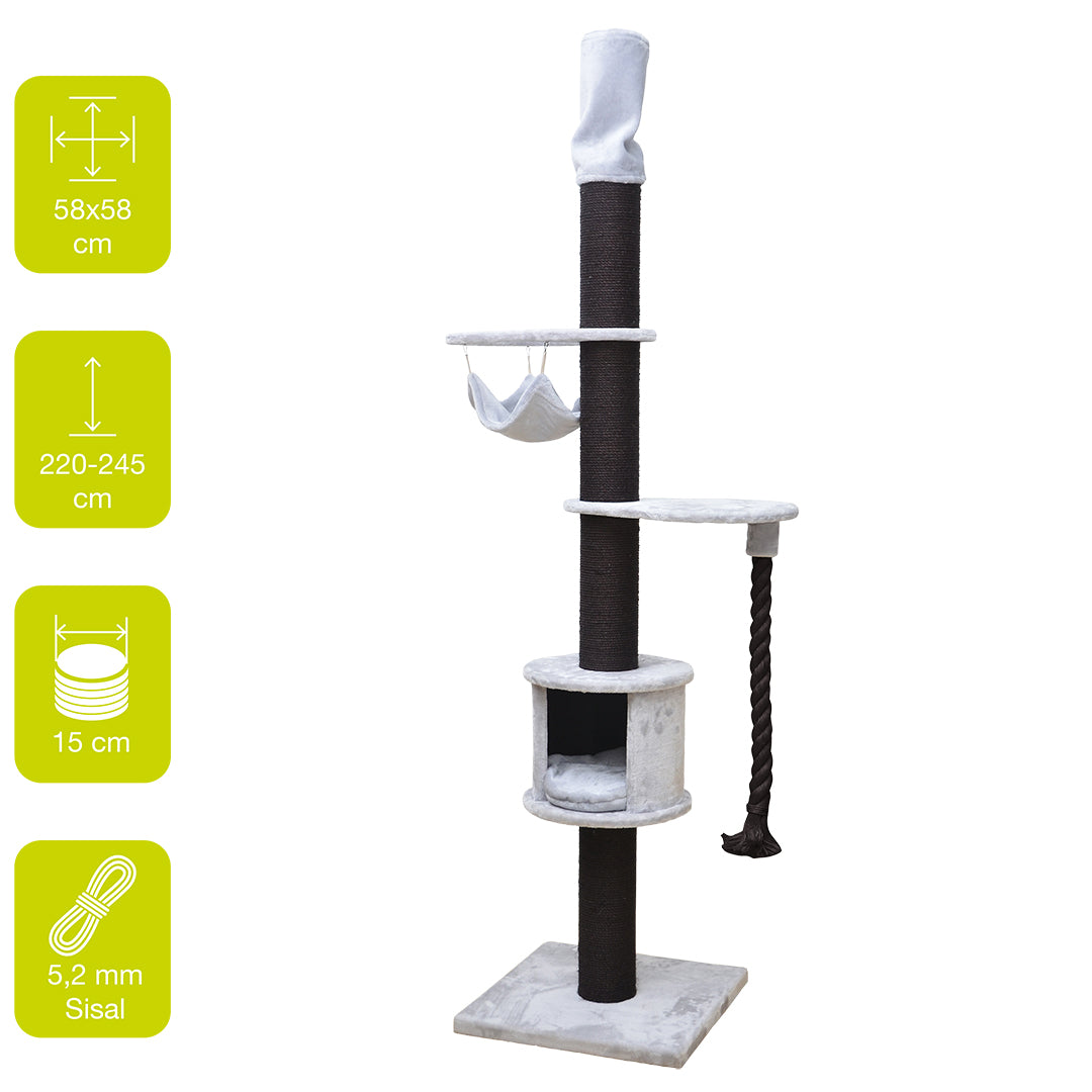 Chester scratching post 58x58x220-250cm light grey