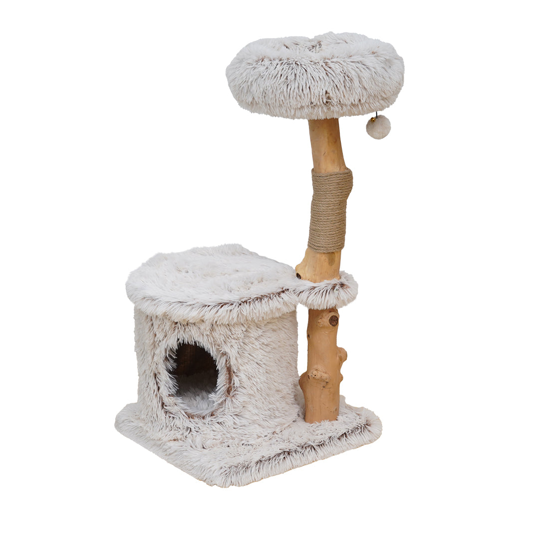 Scratching tree MANILA LONG HAIR PLUCHE 40x40x80cm beige