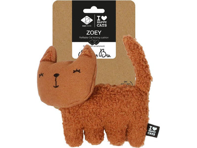 ZOEY - وسادة ركل القطط قابلة لإعادة التعبئة مقاس 15x5x12 سم باللون البني