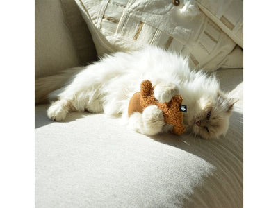 ZOEY - Refillable cat kicking cushion 15x5x12cm brown