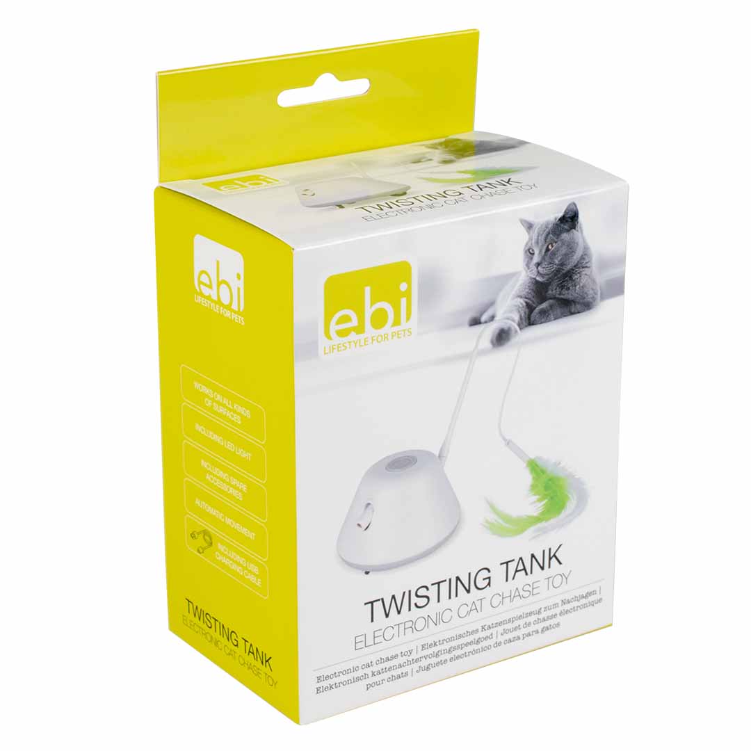 Electronic cat toy Twisting Tank 15x6,7x4,4cm white