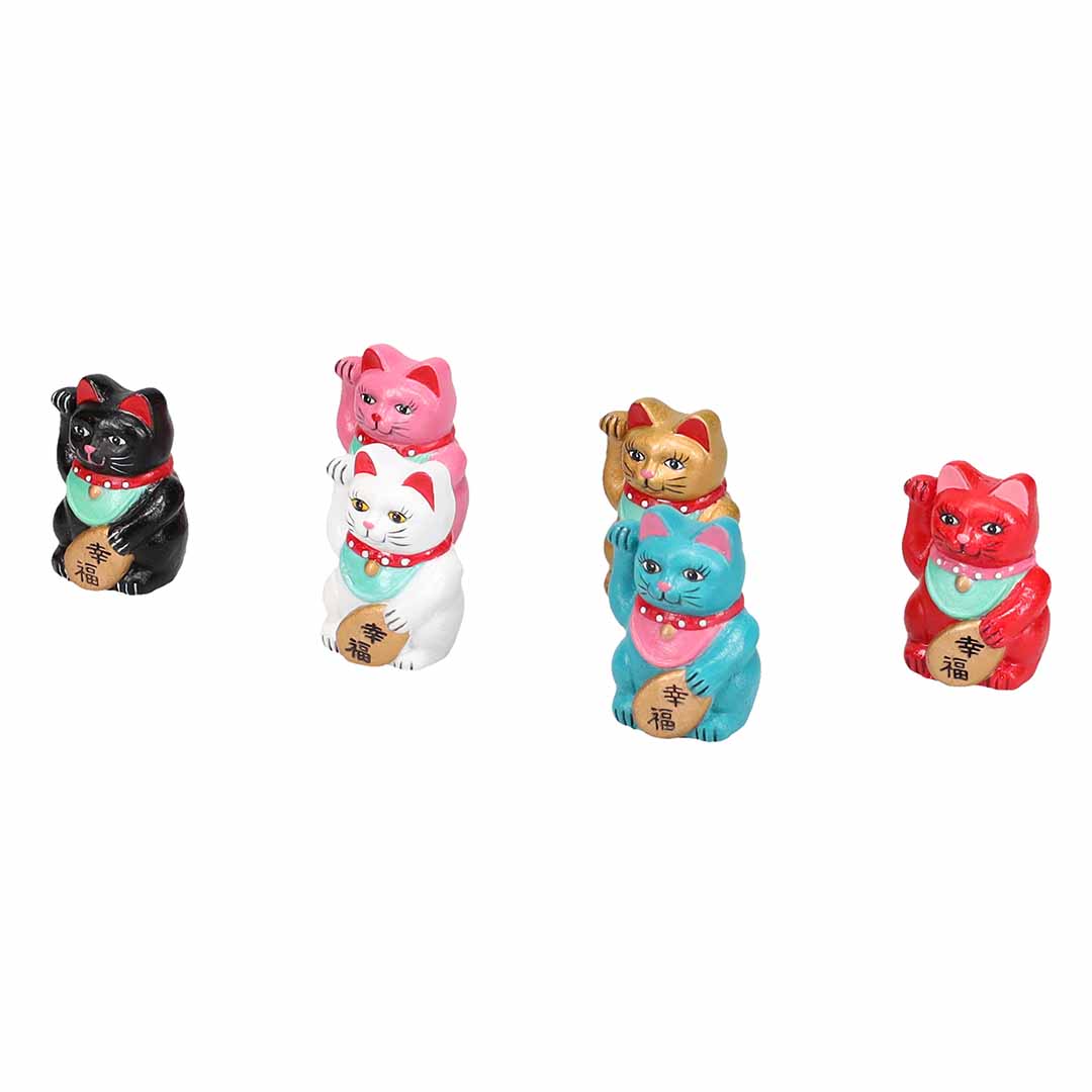 Lucky Cat 4x3,5x5cm - Display Mixed Colors