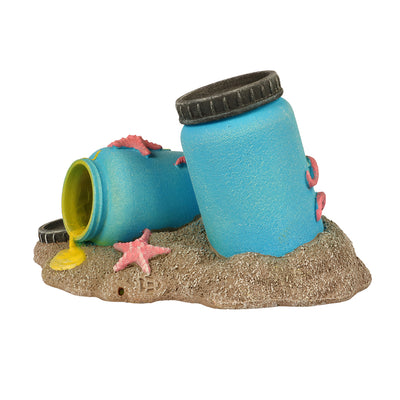 Radioactive barrels with octopus S - 12x9x7cm multicolour
