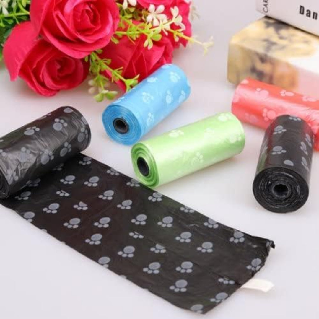 Pet Printed Waste Bag 15Pcs/Roll Black