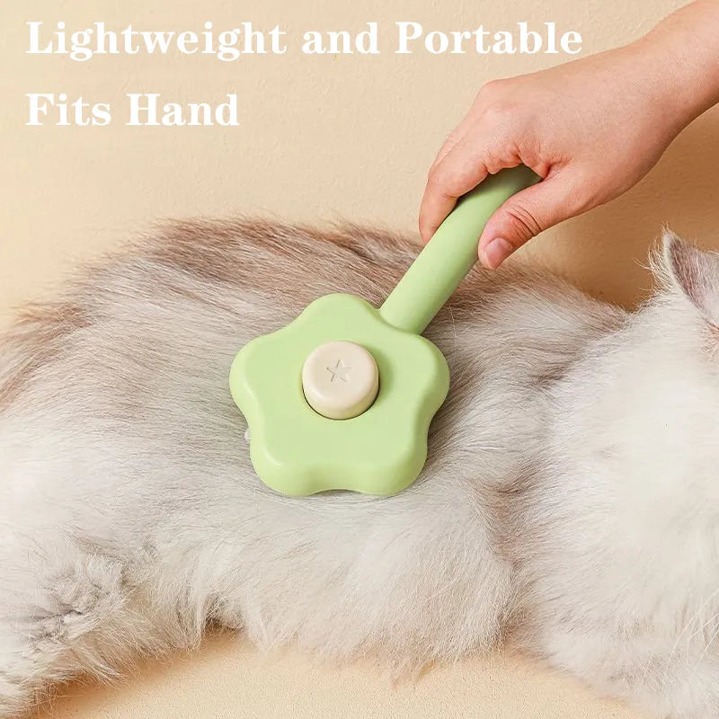 Pet Groomung Magic Wand Self-Cleaning Comb Beige