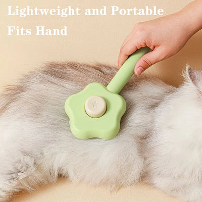Pet Groomung Magic Wand Self-Cleaning Comb Beige