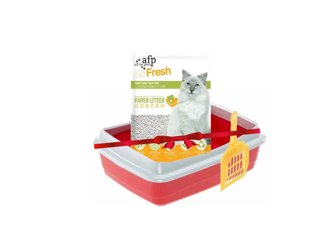 Combo Afb Paper Cat Litter 1.9Kgs, with litter accessories