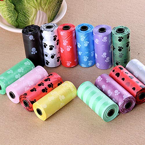 Pet Printed Waste Bag 15Pcs/Roll Mix Color
