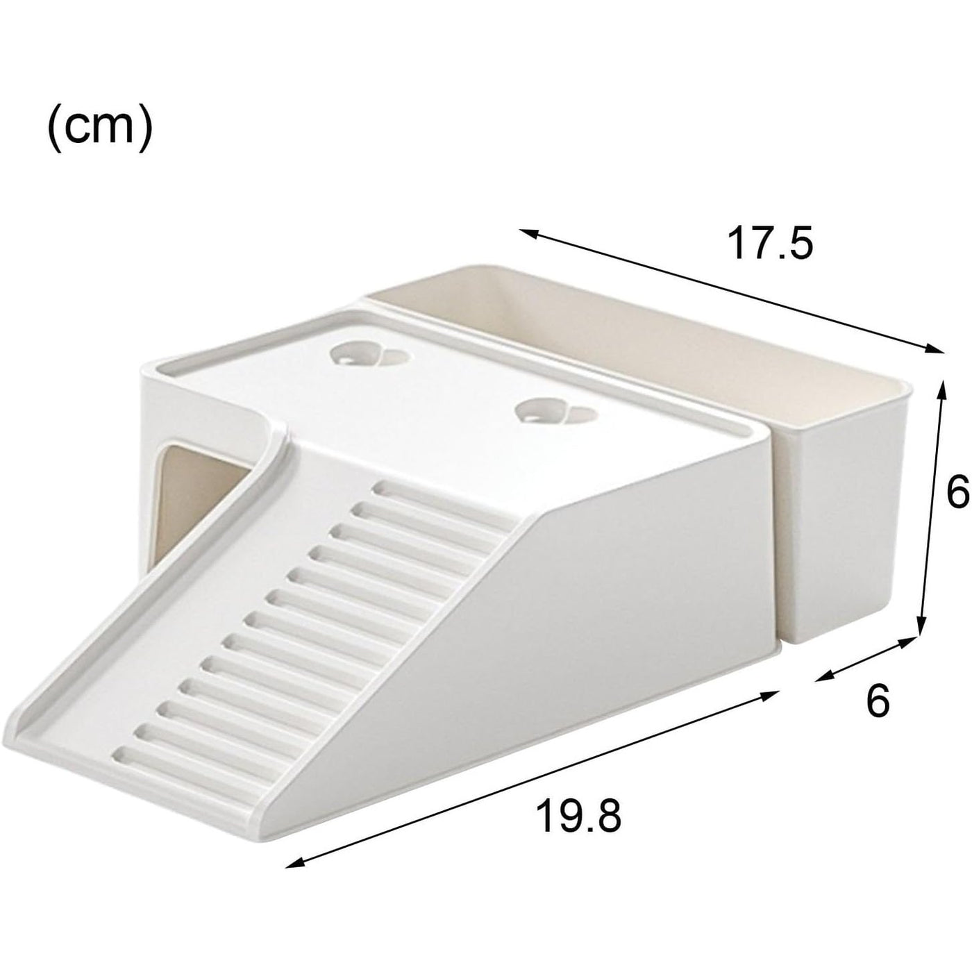 Plastic Turtle Platform With Plant Container White 17.5×19.8cm