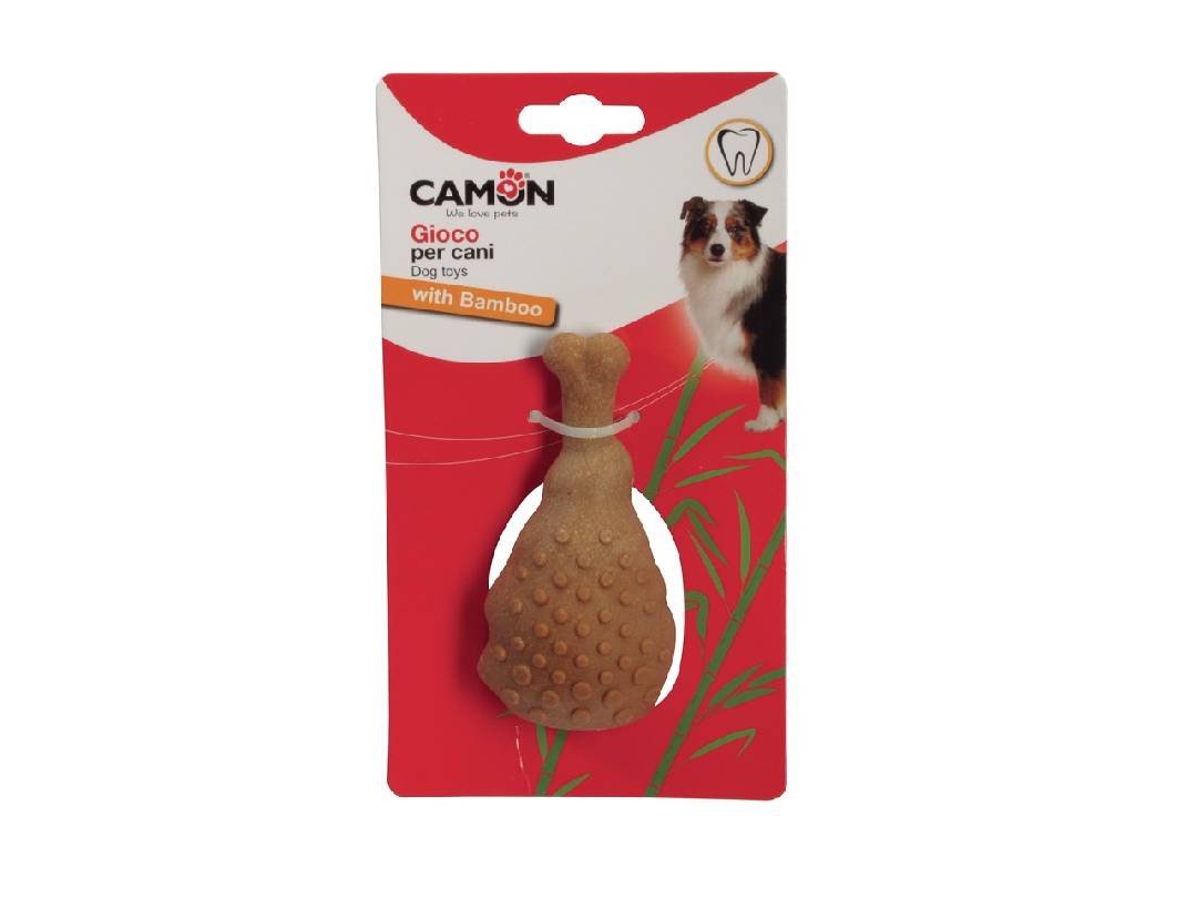 Dog toy with bamboo, chicken leg, 11cm