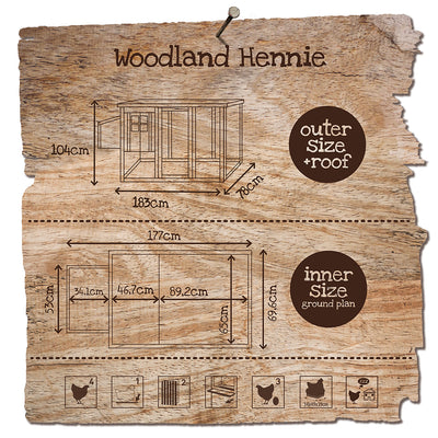 WOODLAND CHICKEN COOP HENNIE CLASSIC 183x78x104cm