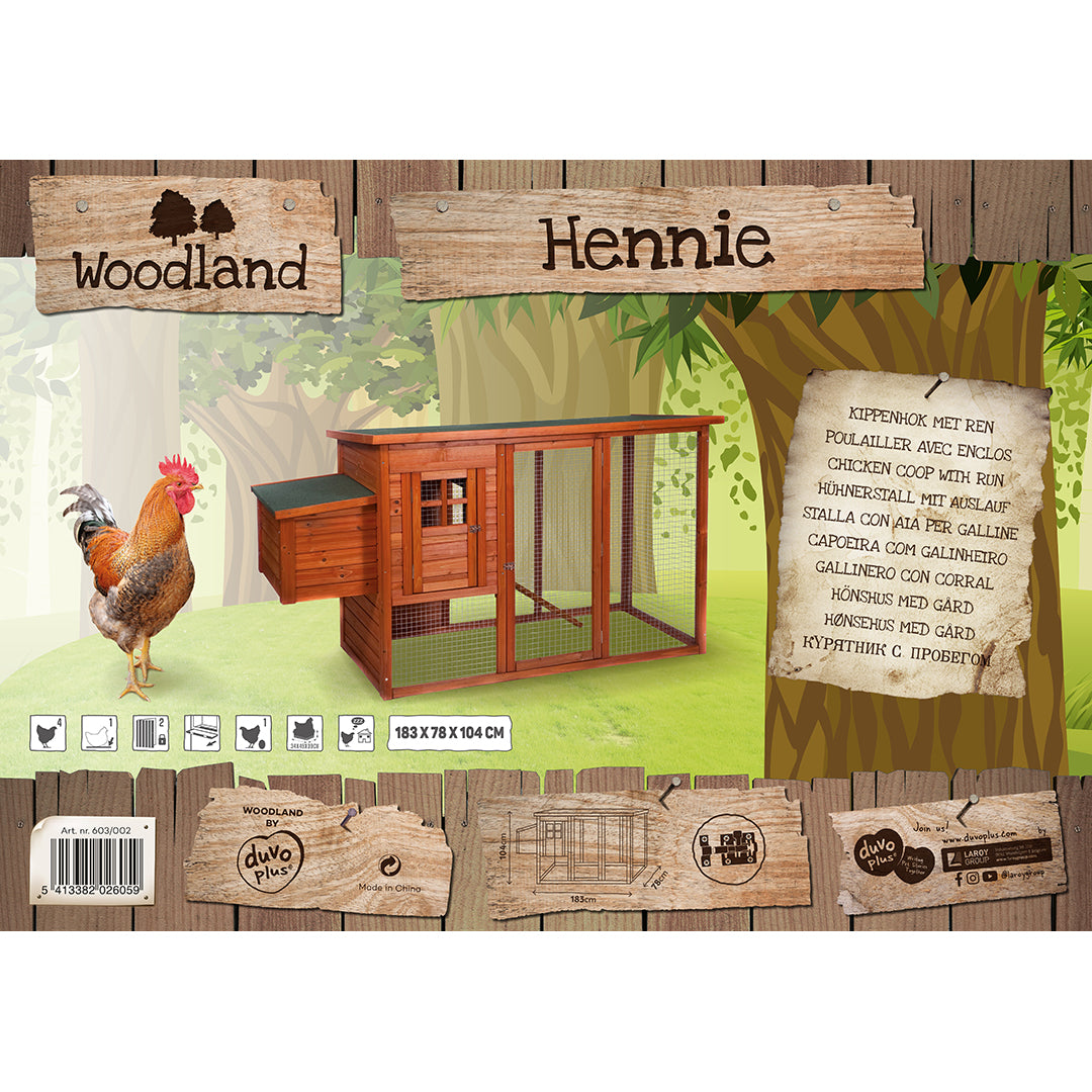 WOODLAND CHICKEN COOP HENNIE CLASSIC 183x78x104cm
