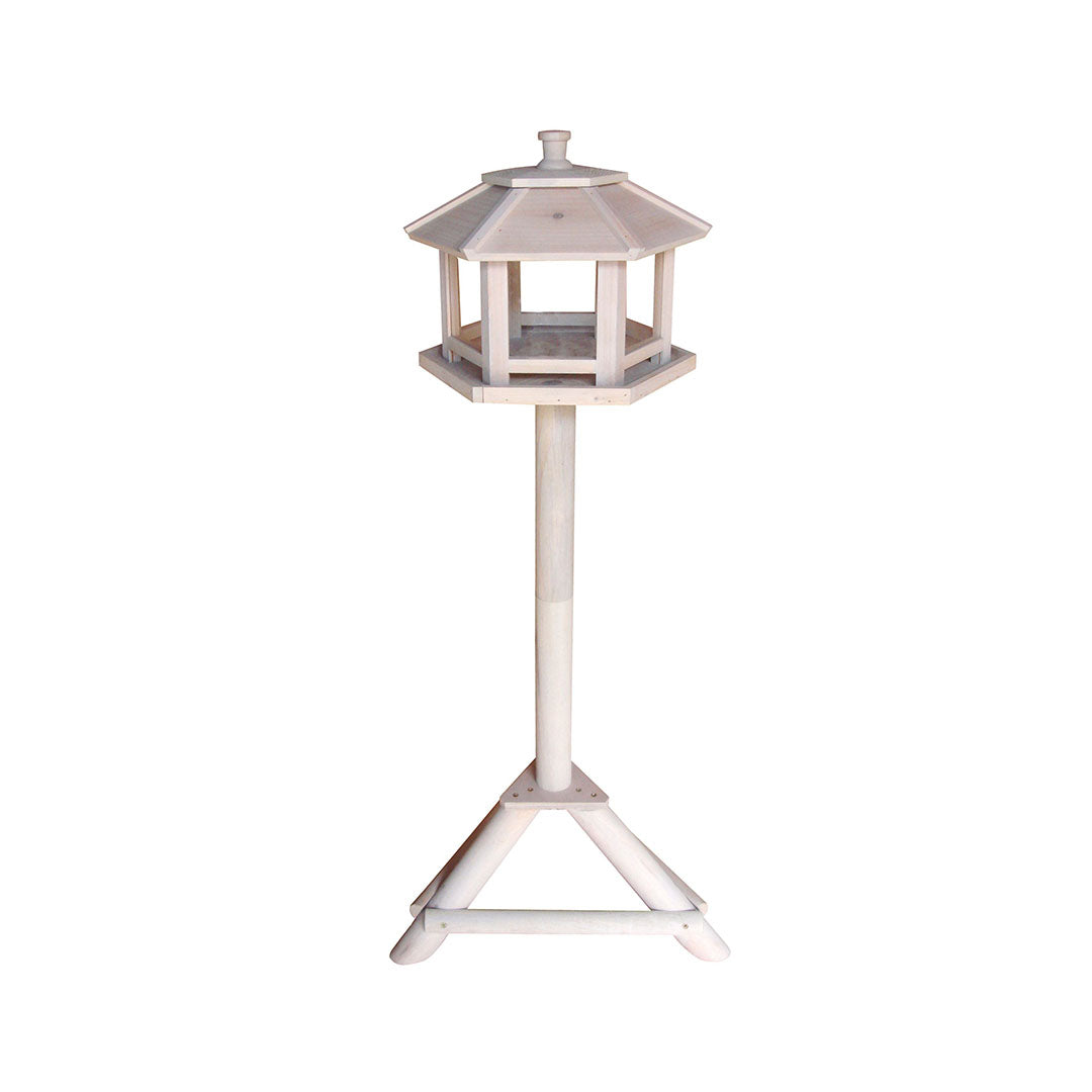 BIRD HOUSE ON STAND HEXAGON GENOVA 34x28x108cm white/grey