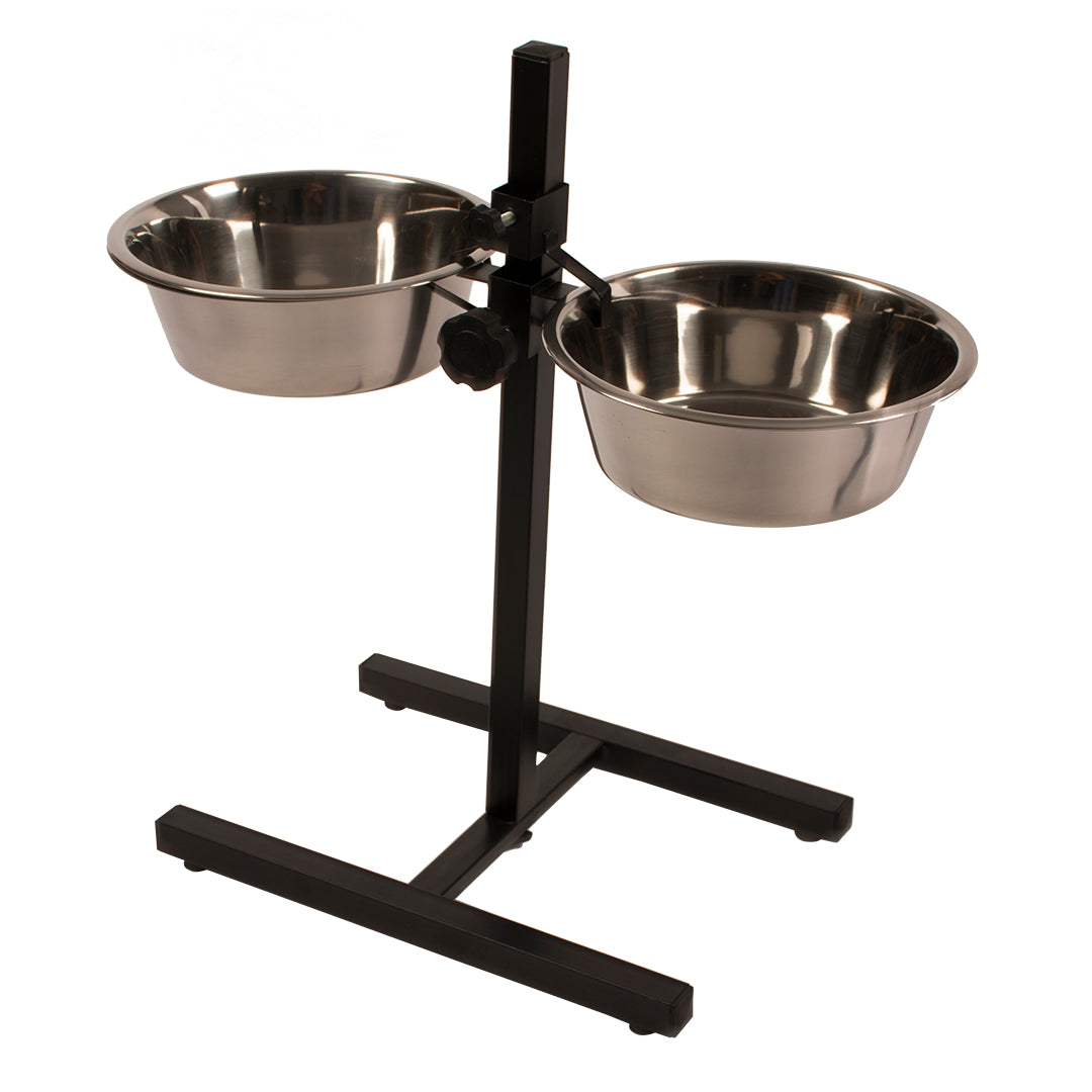TWIN FEEDER H-STAND + BOWLS 4730ml - XXL - 52CM- 2xØ27cm