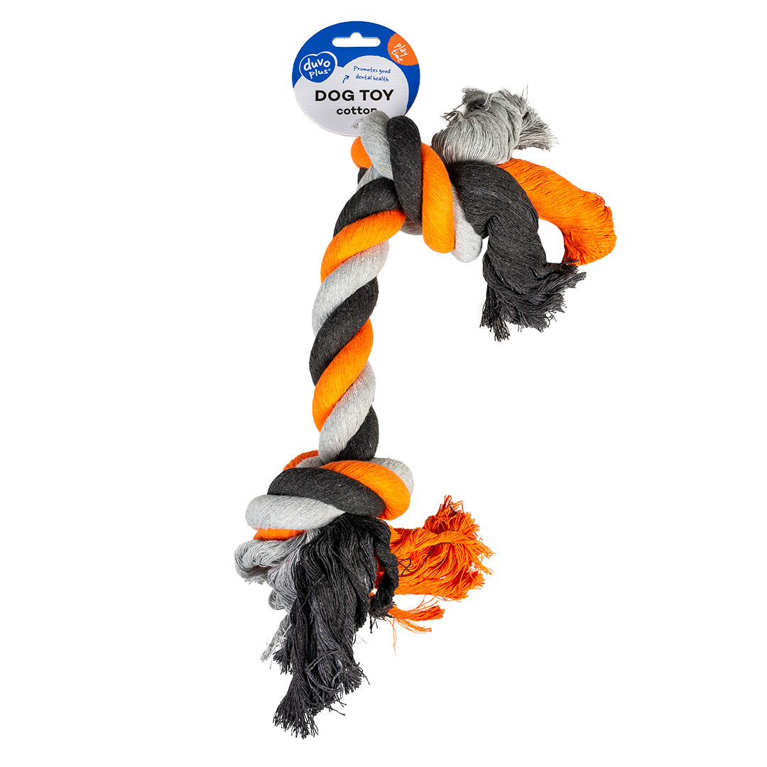 Tug Toy Knotted Rope 45cm Orange/Grey/Brown