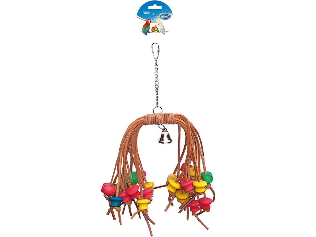Colourful Rasta With Leather & Bell 38cm