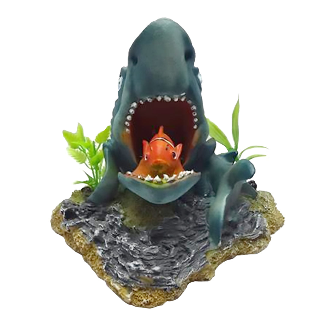 Decoration Aerated Shark with Nemo 14.5x12.5x14cm