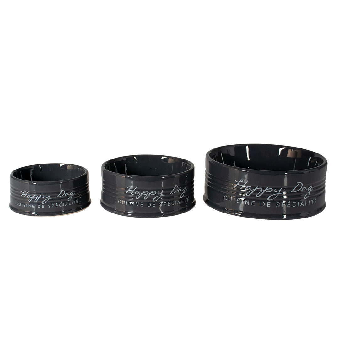 Feeding Bowl Stone Happy Dog 300ml - Ø10,5 anthracite