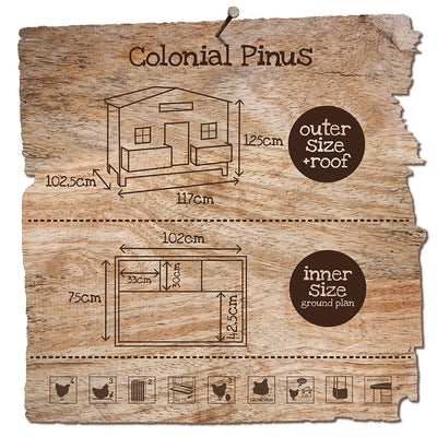 Woodland Chicken Coop Colonial Pinus 117x102,5x125cm