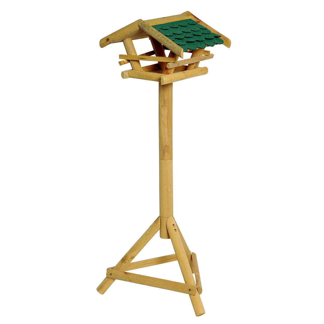 Garden birds feeder house on stand Rimini 37x28x106cm brown