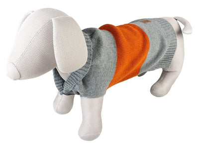 Dog Sweater Cozy Grey/Orange