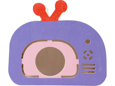 تلفزيون بيت اللعب الخشبي للحيوانات الصغيرة مقاس 19.6x8.5x17 سم متعدد الألوان