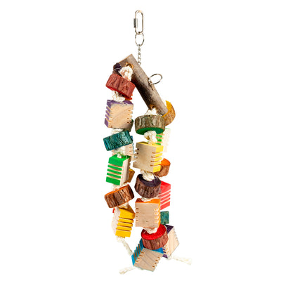 Groovy Wooden Duo Pendant – 52cm Natural Bird Toy 
