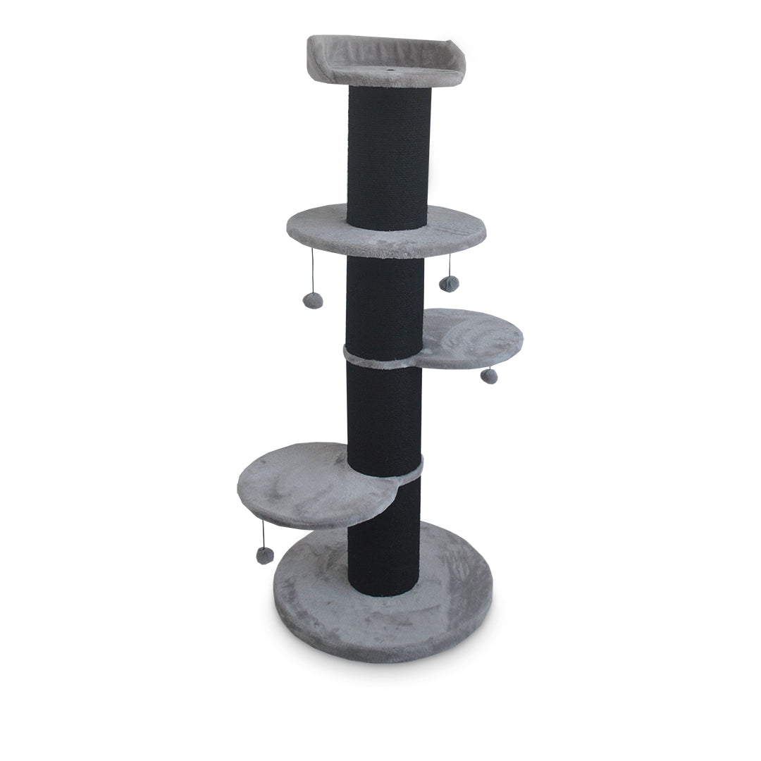 Gianni XXL Cat Scratching Post – 147cm Modern Tower with Sisal & Plush (Grey/Black)