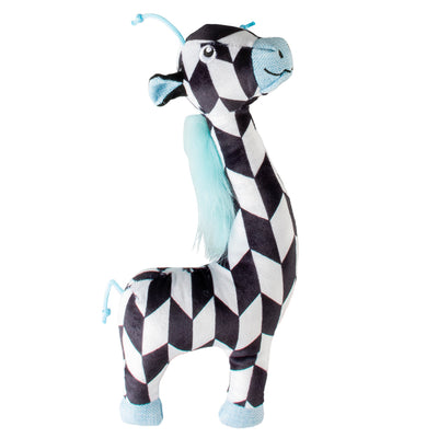 Plush Giraffe Retro 32x14x5cm Black/White