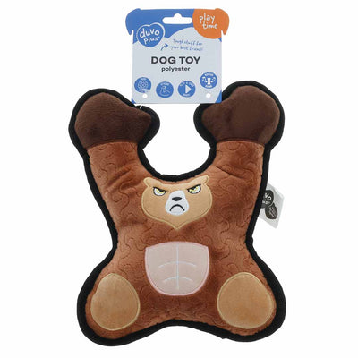 Sturdy dog toy angry bear 26x20x9cm brown