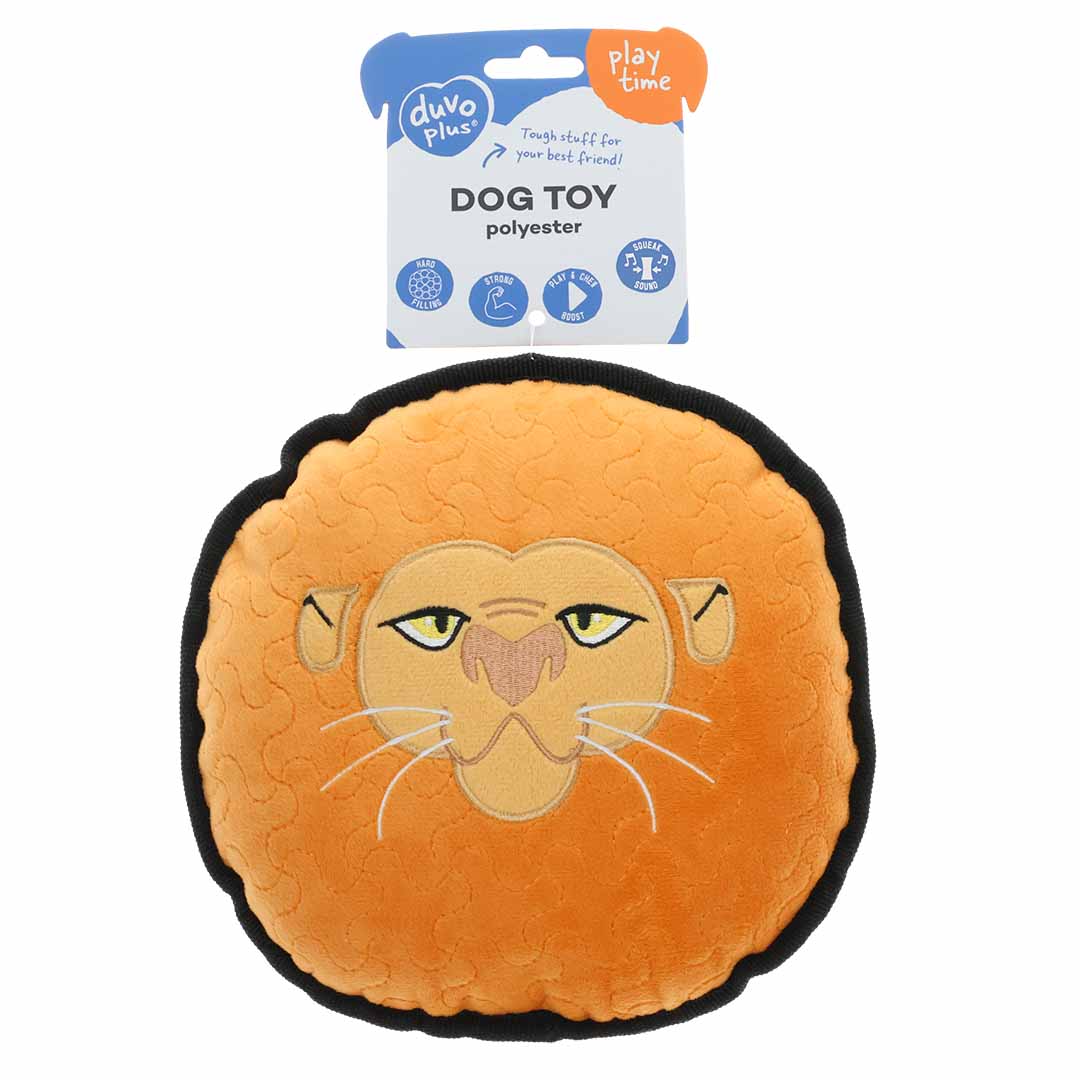 Sturdy dog toy angry lion 20x20x9cm orange