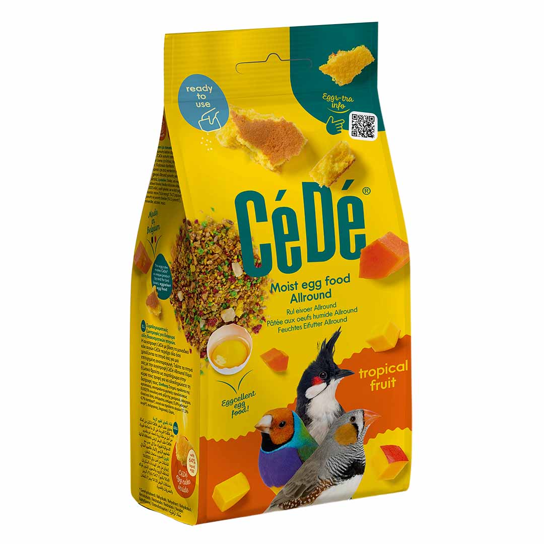 CéDé Egg Food Moist Allround Tropical Fruit – Ready-to-Use Bird Supplement with Prebiotics &amp; 11.3% Egg Protein