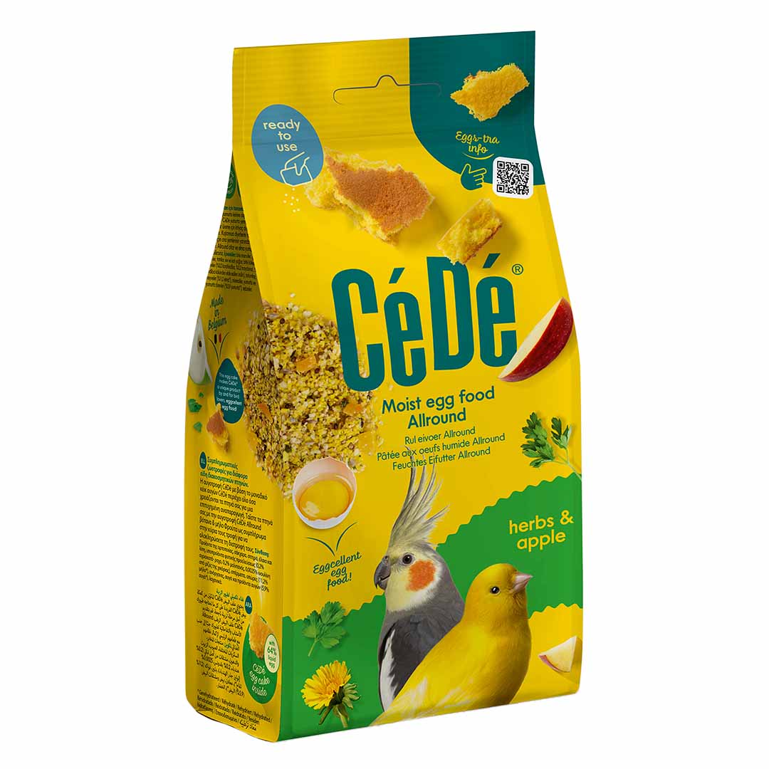 CéDé Egg Food Moist Allround – Herbs &amp; Apple Ready-to-Use Bird Food | Protein-Rich Ornamental Bird Supplement