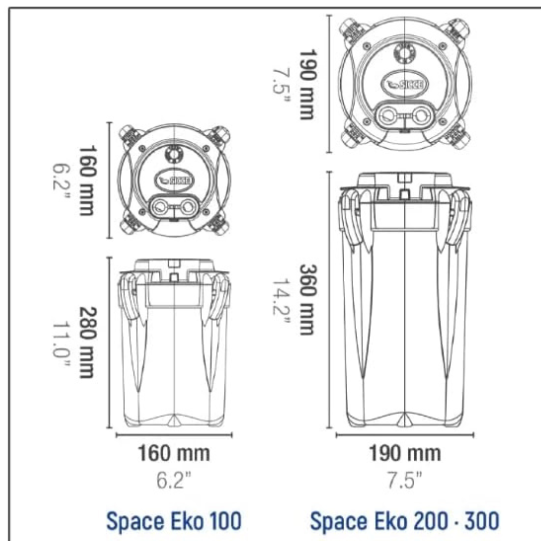 SPACE EKO+ 100 External Canister Filter – 550 l/h