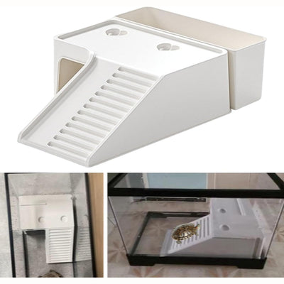 Plastic Turtle Platform With Plant Container White 17.5×19.8cm