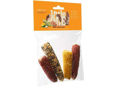 Little One Mini Corn Cobs. Natural Treat For All Small Mammals, 130 G