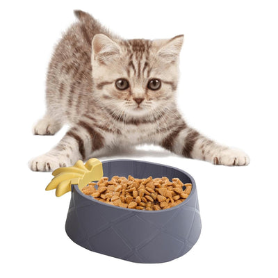 Pineapple Pet Food Bowl-Grey