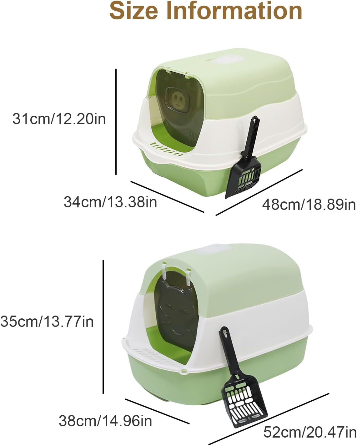 Cute Green Covered Cat Litter Box