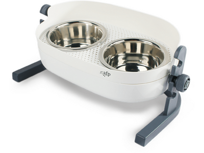 AFP Lifestyle 4 Pets – 3-in-1 Elevated Double Dinner Feeder, Spillproof Design for Dogs and Cats (Size S)