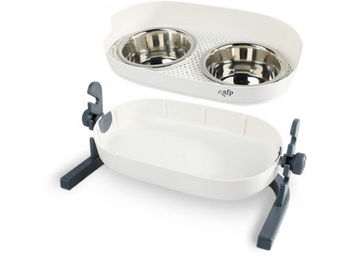 Afb Lifestyle 4 Pet-3 In 1 Elevated Double Dinner - S