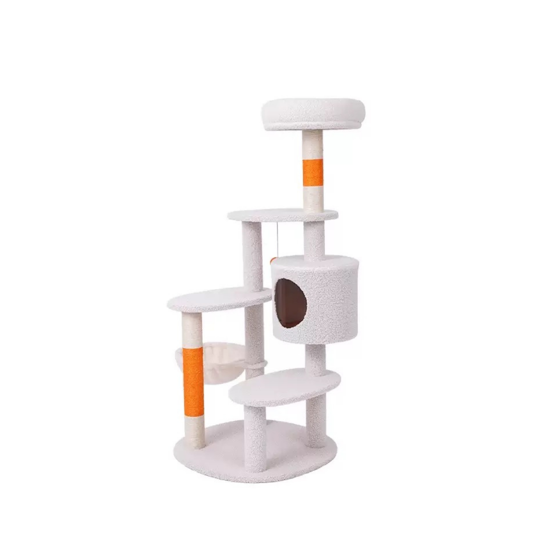 Deluxe Cream Style Multifunctional Pet Climbing Frame (Moroccan Orange)