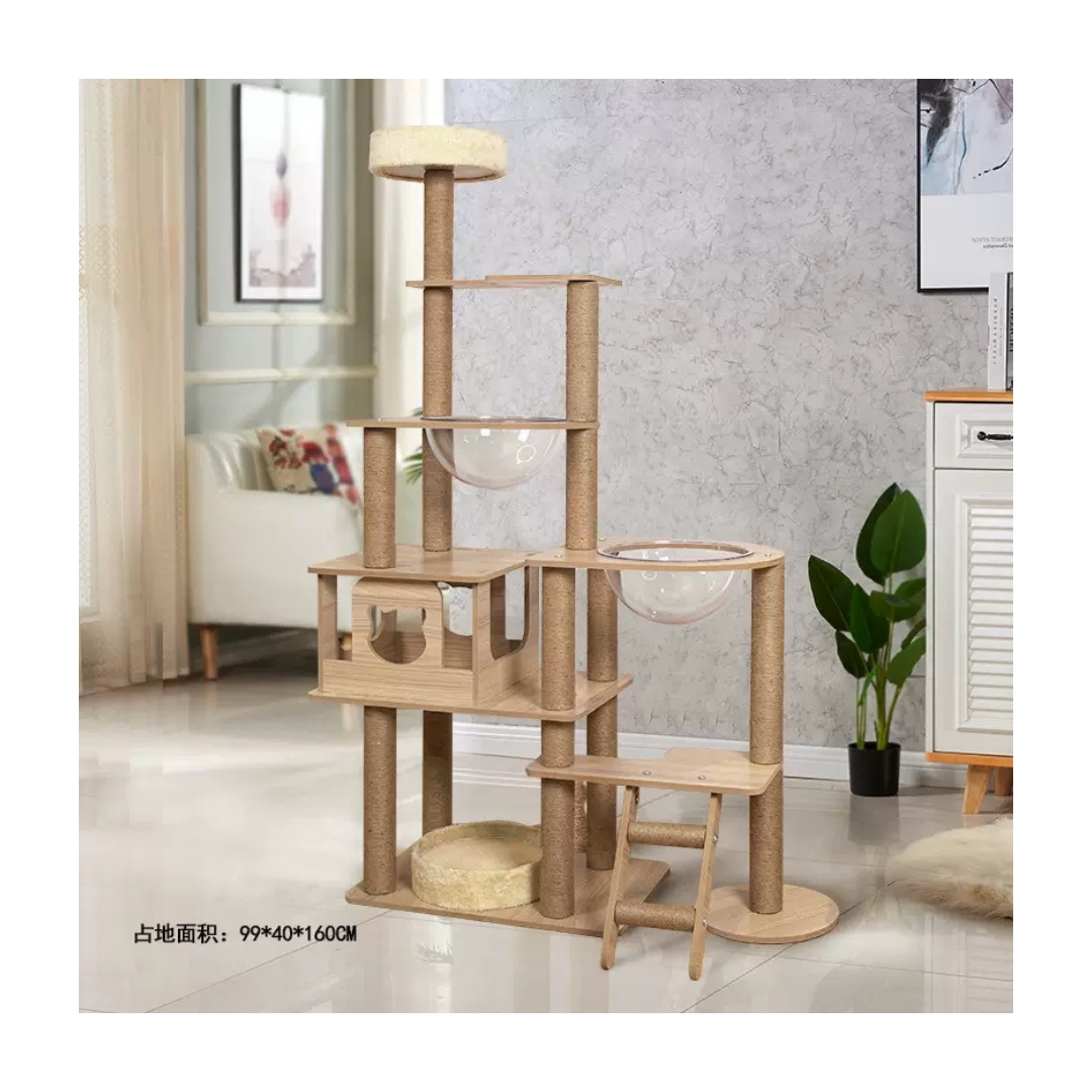 Grand Cat Tree Tower with Clear Perches &amp; Condo
