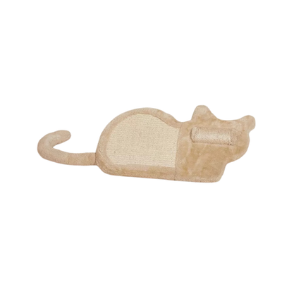 Mouse-Shaped Cat Scratching Mat with Sisal &amp; Plush – Floor or Wall Mountable