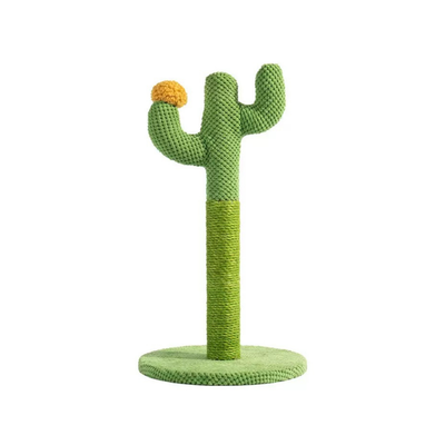 Cactus Cat Scratching Post with Natural Hemp Rope – Green